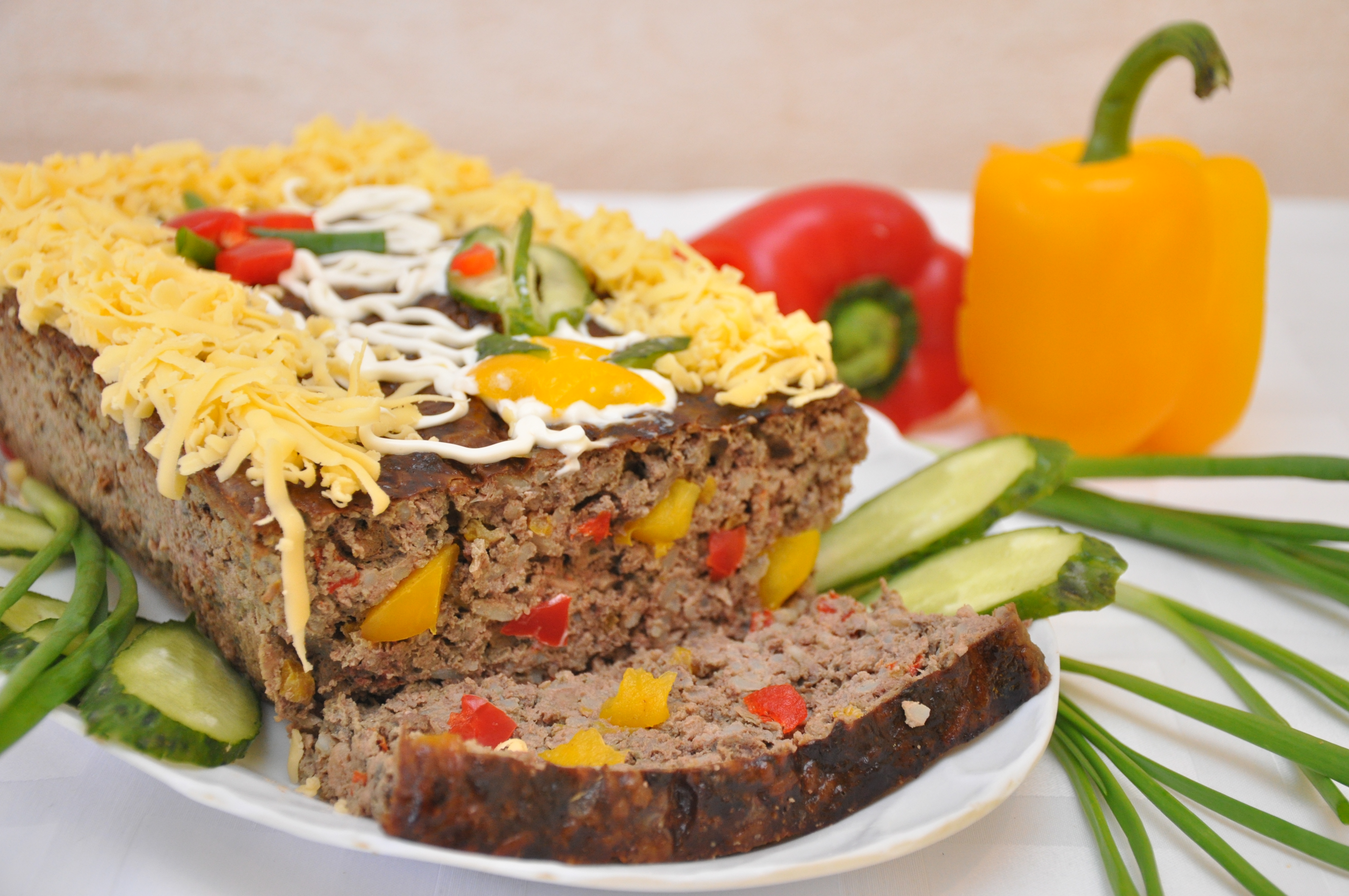 Печеночный пирог с рисом и овощами 